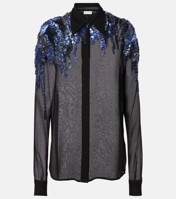 Sequined chiffon blouse | Dries Van Noten