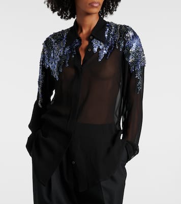 Sequined chiffon blouse | Dries Van Noten