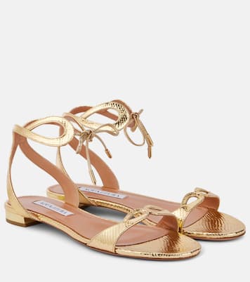 Sandalen Tessa aus Metallic-Leder | Aquazzura