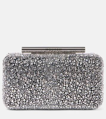 McQueen T-Bar crystal-embellished clutch | McQueen