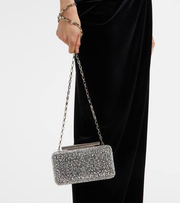 McQueen T-Bar crystal-embellished clutch | McQueen