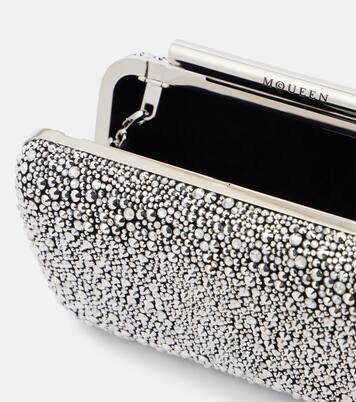 McQueen T-Bar crystal-embellished clutch | McQueen
