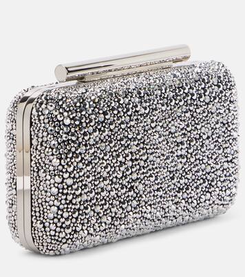 McQueen T-Bar crystal-embellished clutch | McQueen