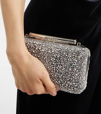 McQueen T-Bar crystal-embellished clutch | McQueen