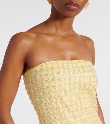 Embellished strapless gown | Rotate