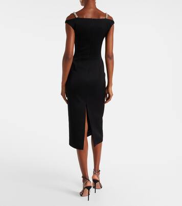 Robe midi en satin à cristaux | David Koma