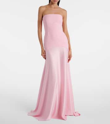 Robe longue Alessandra en satin | Solace London