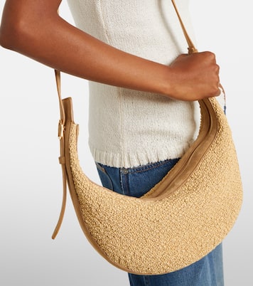 Sac à bandoulière Augustina Small en raphia et daim | Khaite
