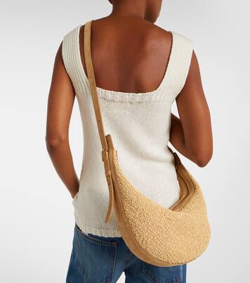 Sac à bandoulière Augustina Small en raphia et daim | Khaite