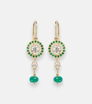 Boucles d'oreilles Orbit en or 18 ct et pierre précieuse | Ileana Makri
