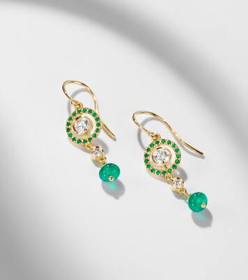 Boucles d'oreilles Orbit en or 18 ct et pierre précieuse | Ileana Makri