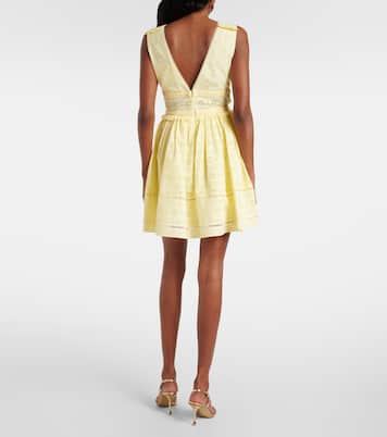 فستان قصير من القطن بتطريز إنجليزي | Self-Portrait