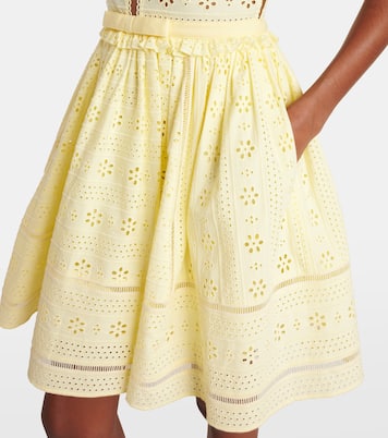 فستان قصير من القطن بتطريز إنجليزي | Self-Portrait