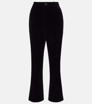 Cotton velvet cropped flared pants | Saint Laurent