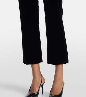Cotton velvet cropped flared pants | Saint Laurent