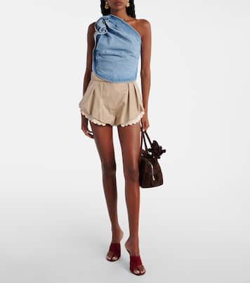 Draped one-shoulder denim top | Magda Butrym