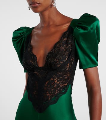 Cocktailkleid aus Seide mit Spitze | Rodarte