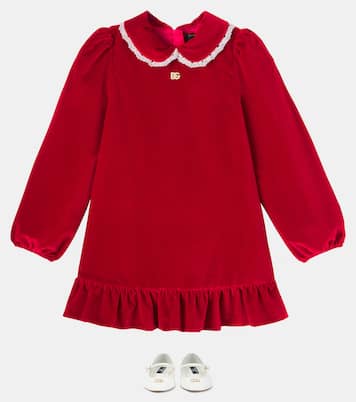 Robe DG en velours et dentelle | Dolce&Gabbana Kids