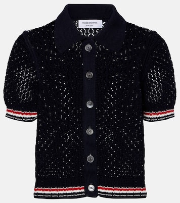 Pointelle cotton cardigan | Thom Browne