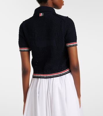 Pointelle cotton cardigan | Thom Browne