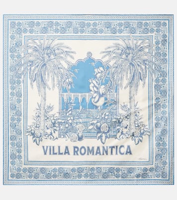 Bedrucktes Tuch Villa Romantica aus Seide | Alémais