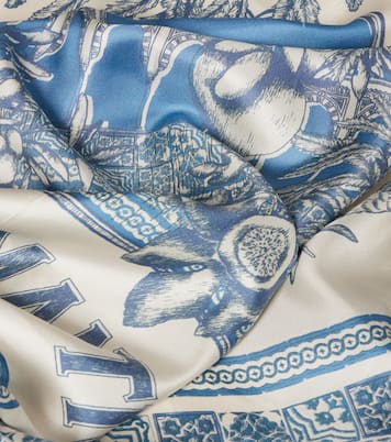 Bedrucktes Tuch Villa Romantica aus Seide | Alémais