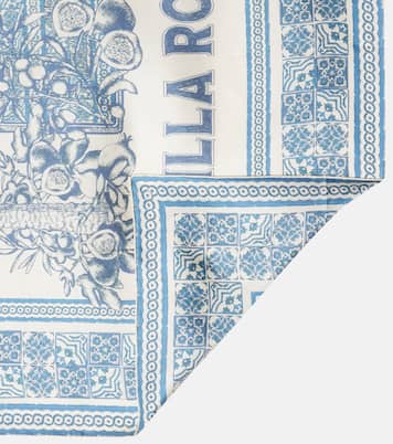 Bedrucktes Tuch Villa Romantica aus Seide | Alémais