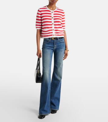 Cardigan rayé en coton et cachemire | Jardin des Orangers