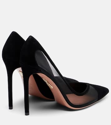 Studio 105 mesh-trimmed suede pumps | Aquazzura
