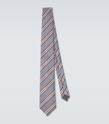 Striped silk twill tie | Brunello Cucinelli