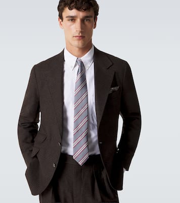 Striped silk twill tie | Brunello Cucinelli