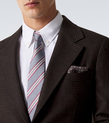 Striped silk twill tie | Brunello Cucinelli