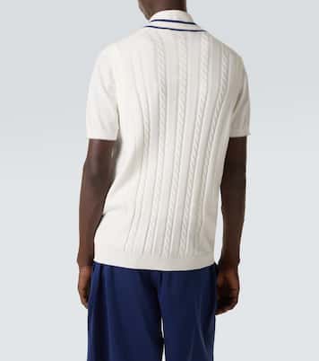 Cable-knit embroidered cotton sweater vest | Brunello Cucinelli