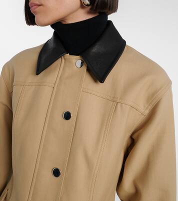 Talla leather-trimmed cotton blouson jacket | Veronica Beard