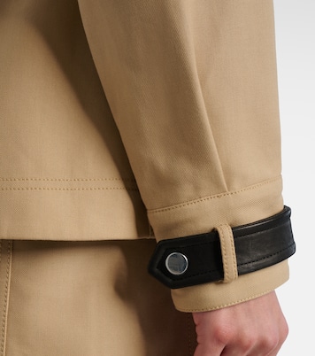 Talla leather-trimmed cotton blouson jacket | Veronica Beard