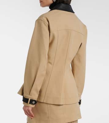 Talla leather-trimmed cotton blouson jacket | Veronica Beard