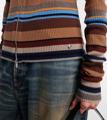 Cardigan Kilian rayé en laine | Acne Studios
