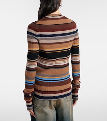 Cardigan Kilian rayé en laine | Acne Studios