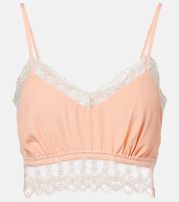 Bralette aus Crêpe de Chine mit Spitze | Simone Rocha