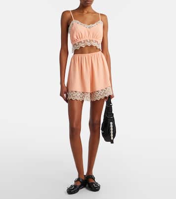 Bralette aus Crêpe de Chine mit Spitze | Simone Rocha