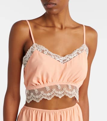 Bralette aus Crêpe de Chine mit Spitze | Simone Rocha