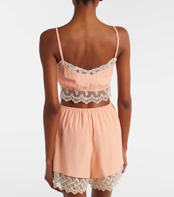 Bralette aus Crêpe de Chine mit Spitze | Simone Rocha