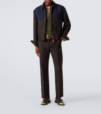 Pantalon droit en laine et mohair | Versace