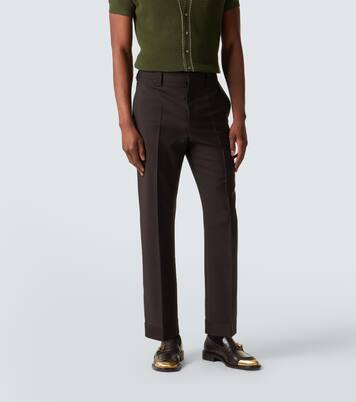 Pantalon droit en laine et mohair | Versace