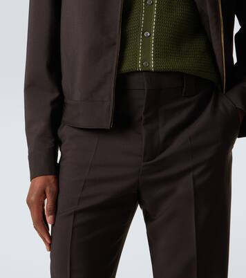 Pantalon droit en laine et mohair | Versace