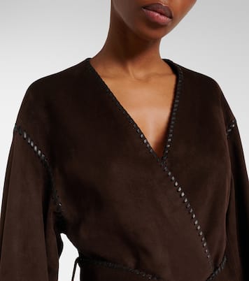 Anika suede wrap coat | Nour Hammour