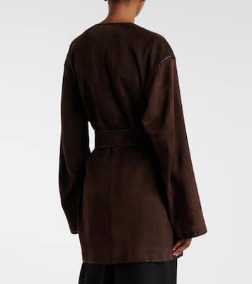 Anika suede wrap coat | Nour Hammour