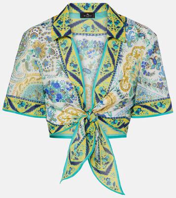 Floral cotton crop top | Etro