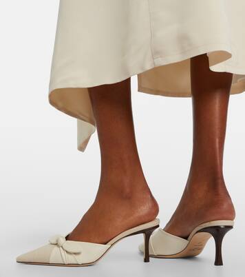 Mules Livi en toile et cuir à nœud | Jimmy Choo