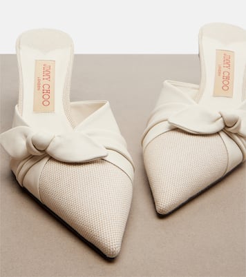 Mules Livi en toile et cuir à nœud | Jimmy Choo
